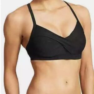 Athleta Black Twist Front Bikini Top Size 34 B/C